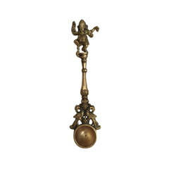 Brass Aarti Spoon Diya Lamp with Long Handle | Traditional Pooja Accessory