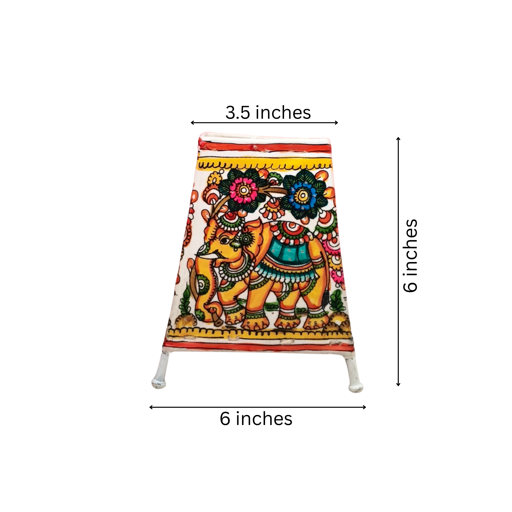 Majestic Elephant Adorned with Blossoms – Traditional Leather Craft  | Bed Lamp