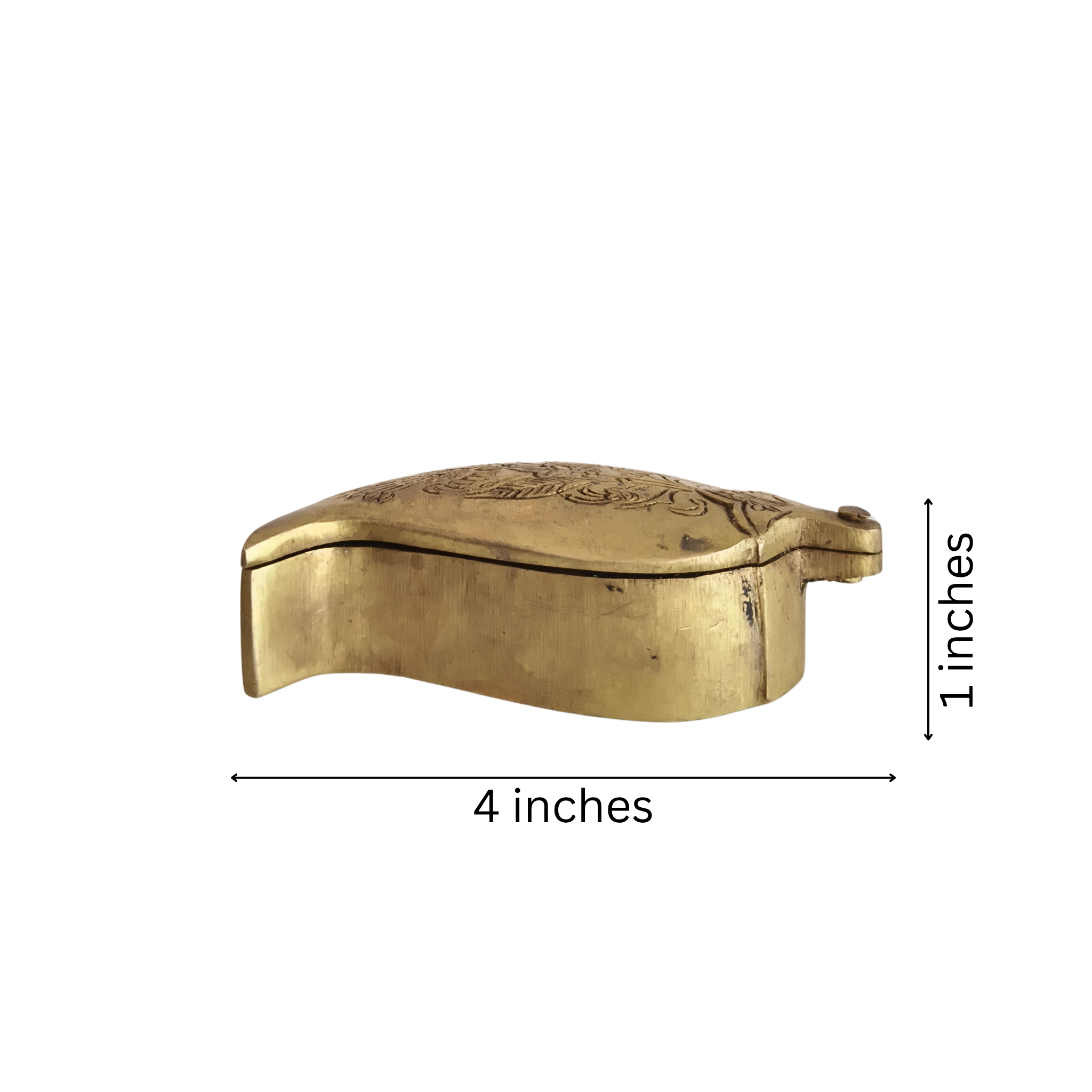 Brass Mango (Paisley) Shaped Decorative Box - Engraved Storage