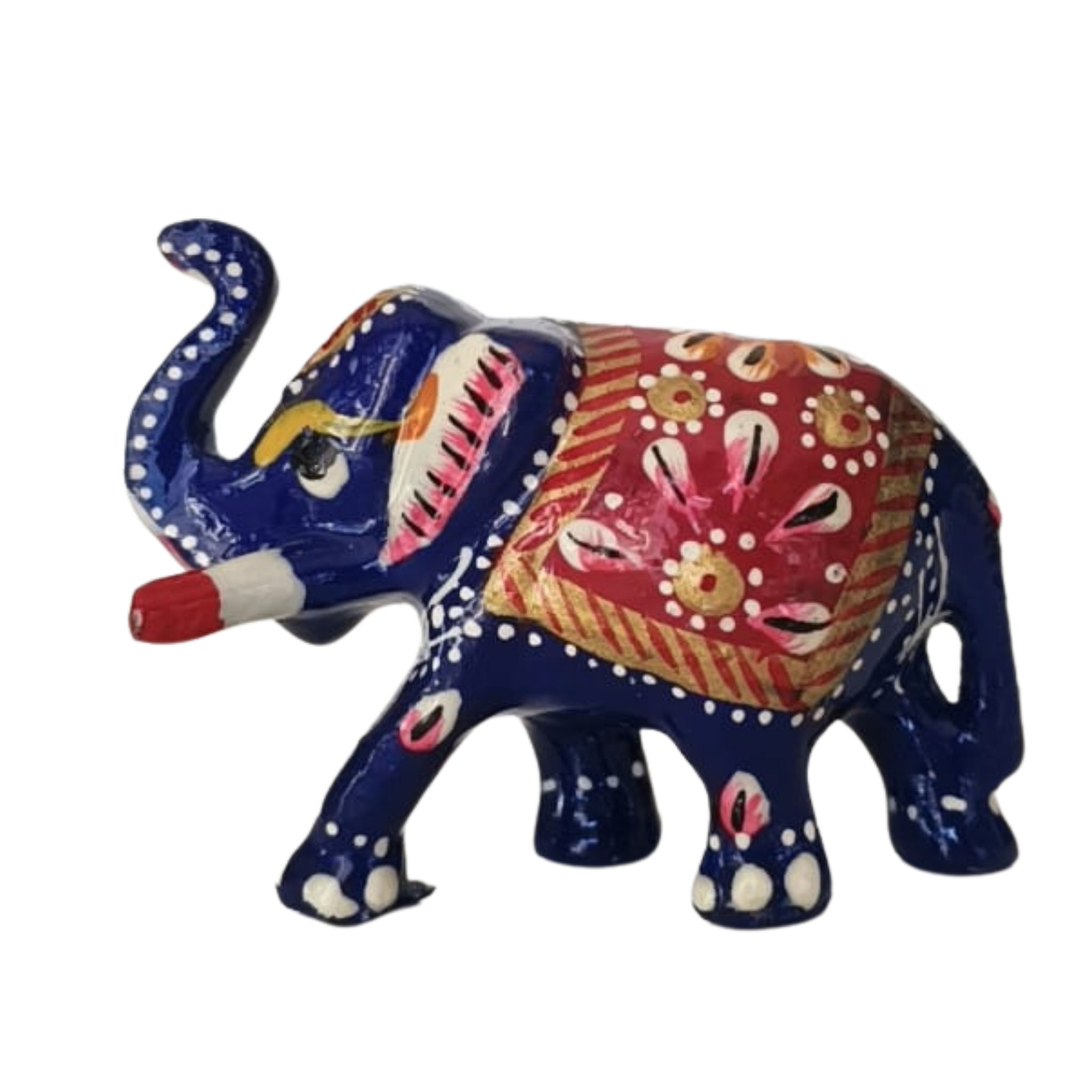 Colorful Hand-Painted Metal Elephant Pair – Traditional Craft