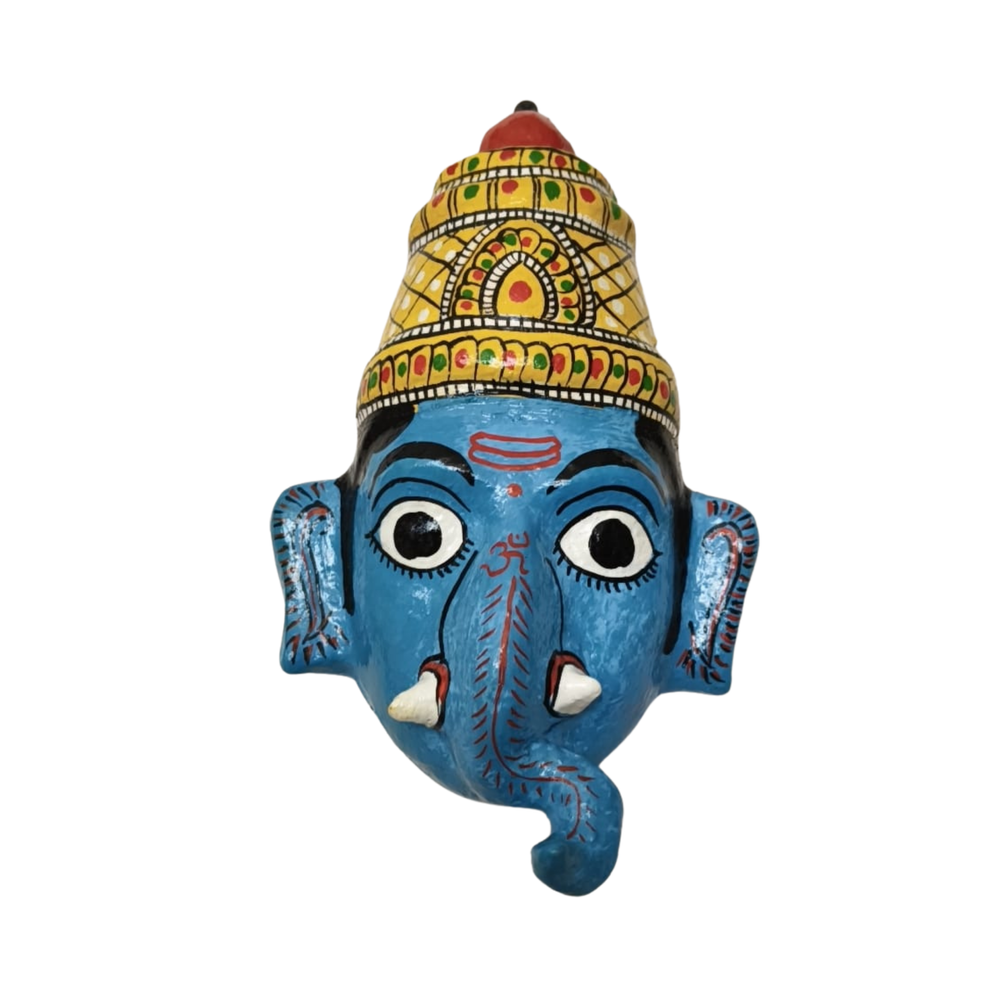 Handcrafted Ganesha Mask Wall Hanging – Cheriyal Art Decor   wall decor