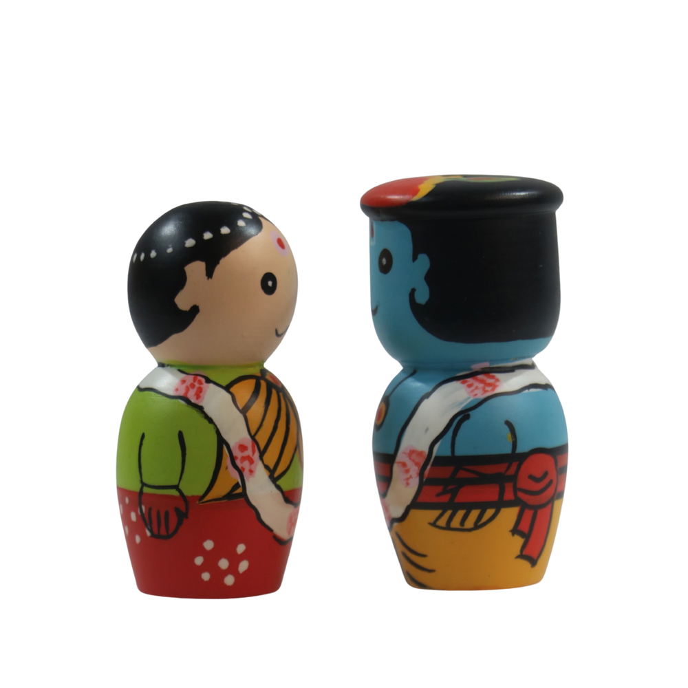 Handcrafted Radha Krishna dolls with non-toxic paint finish