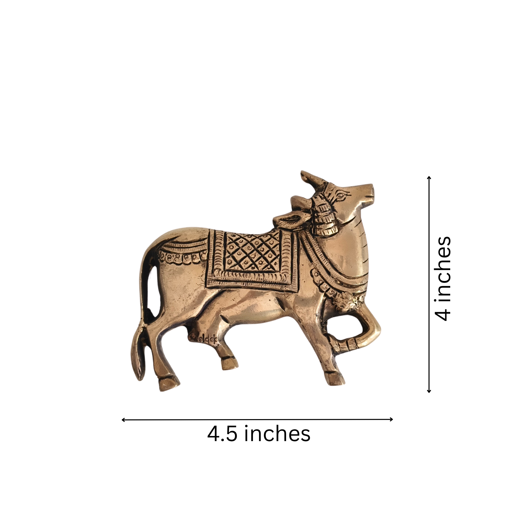 Sacred Golden Brass Nandi Bull Wall Hanging / Decor Idol