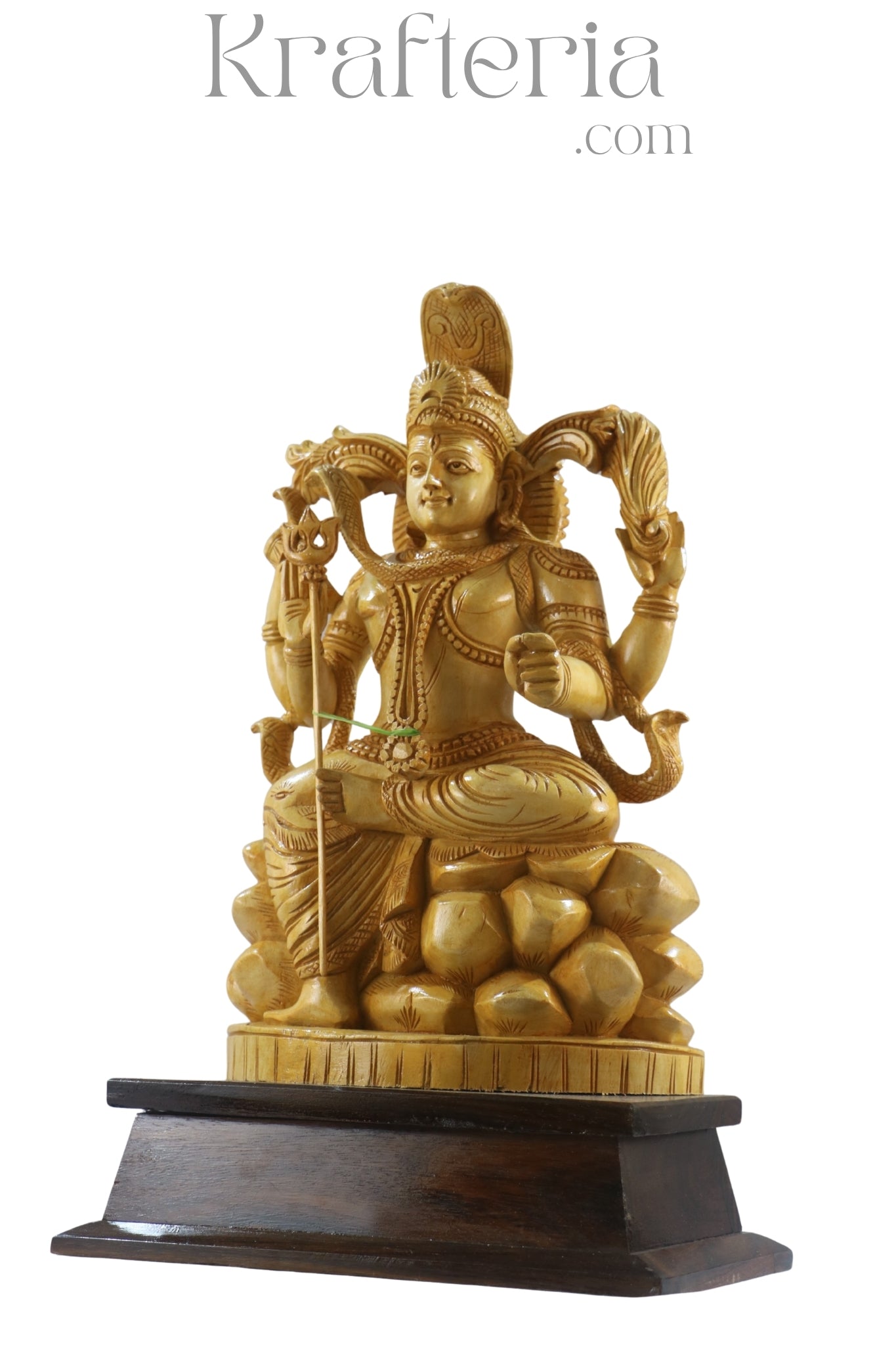 Beautiful God Shiva Wood Statue – Spiritual Wooden Masterpiece