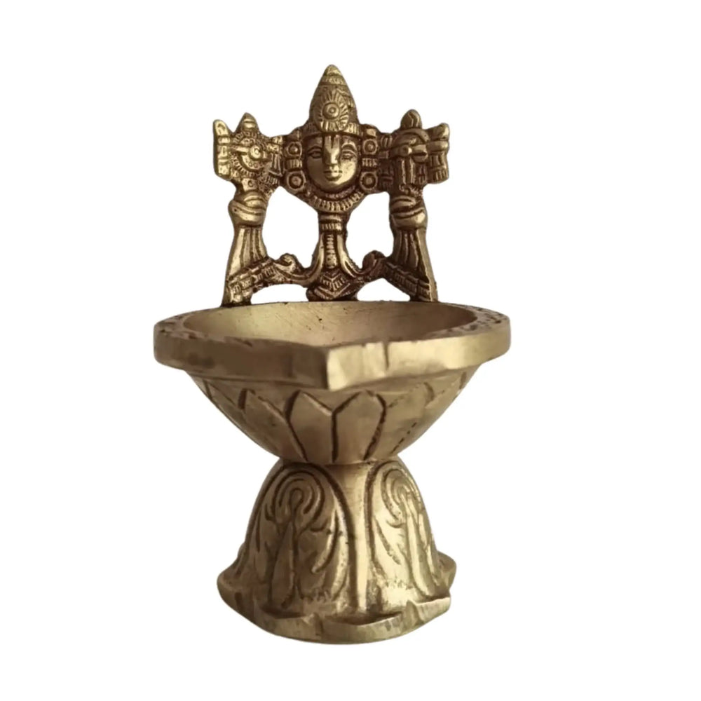 Brass Balaji Oil Lamp for Pooja & Temple Decor   Brass Ware