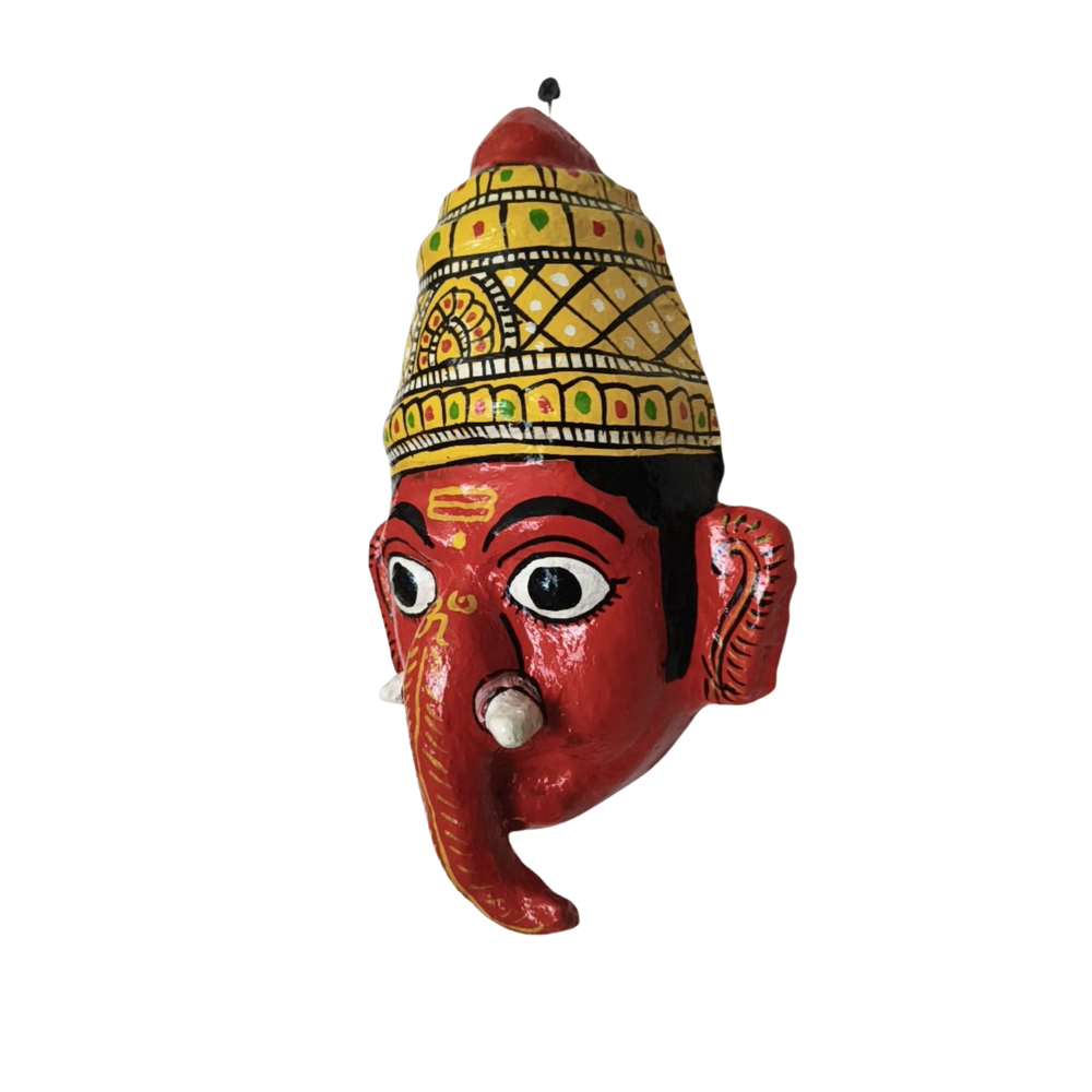 Handcrafted Ganesha Mask Wall Hanging – Cheriyal Art Decor   wall decor