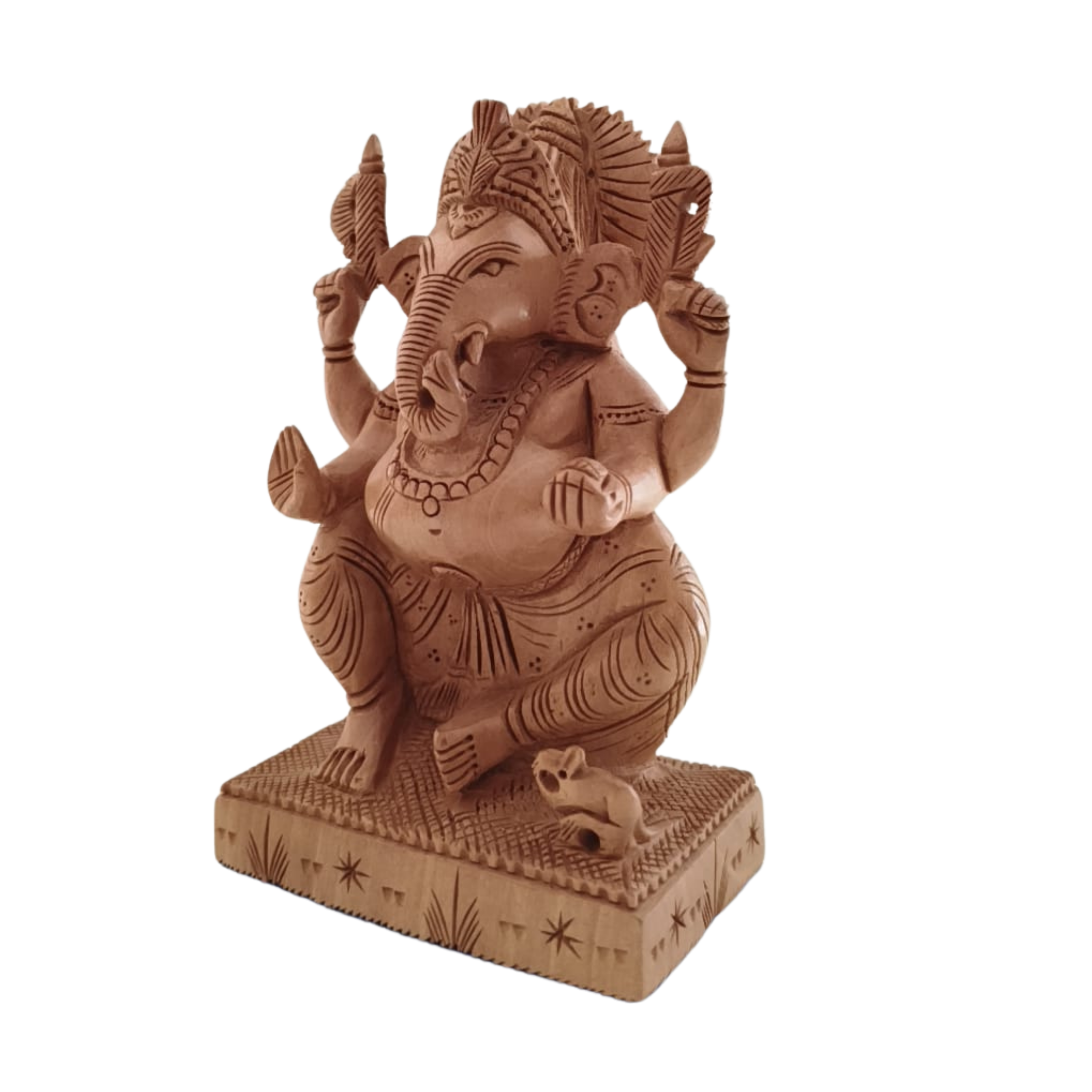 Handcrafted Lord Ganesh Idol with Crown | Decorative Spiritual Art