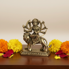 Majestic Durga Devi Brass Idol – Symbol of Divine Power and Protection