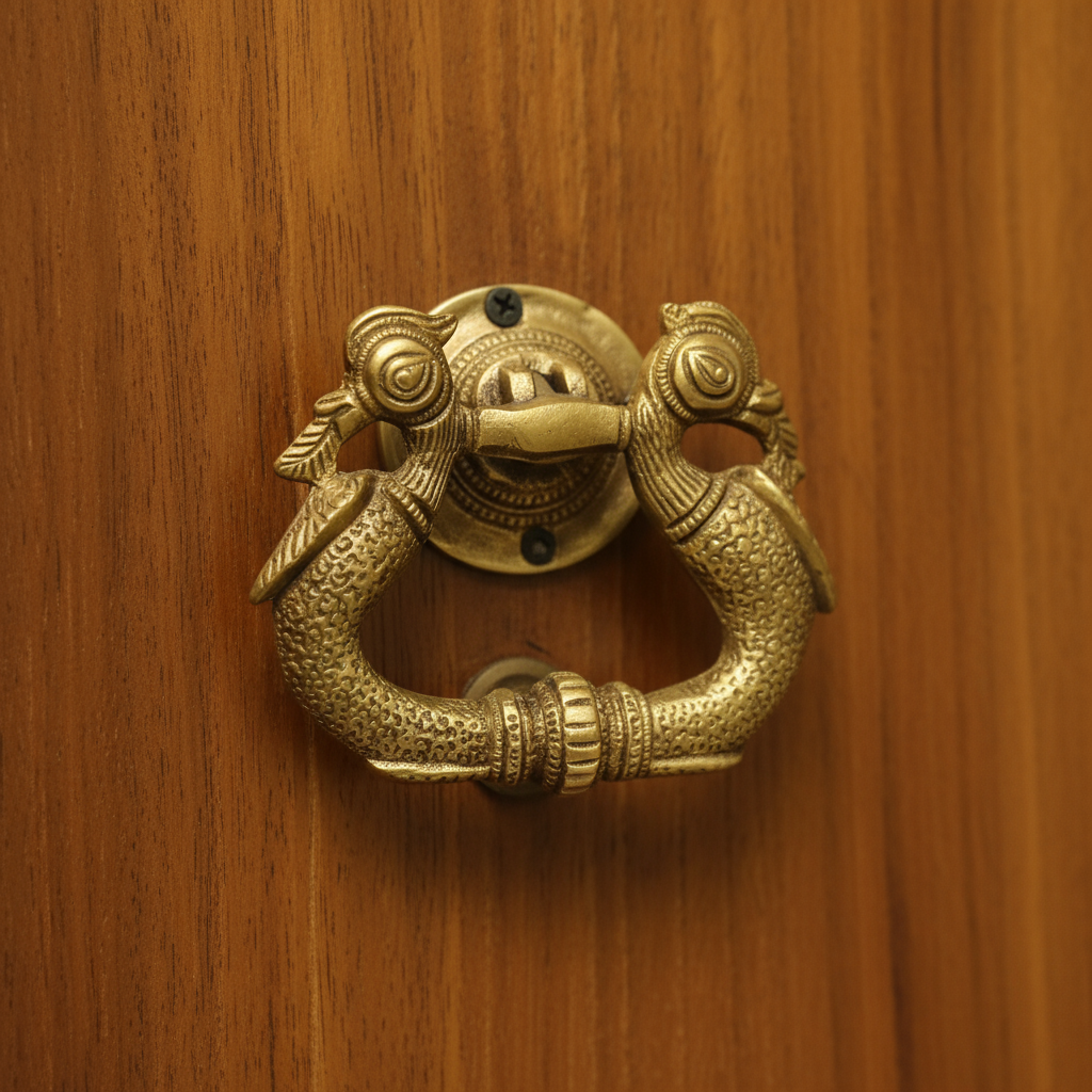 Elegant Brass Peacock Door Pull Handle - Traditional Cabinet Hardware