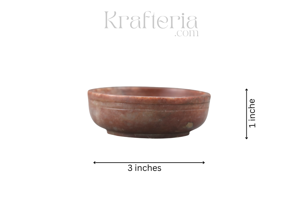 Ceramic bowl with dimensions on a white background, featuring the brand 'Krafteria'.