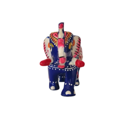 Colorful Hand-Painted Metal Elephant Pair – Traditional Craft