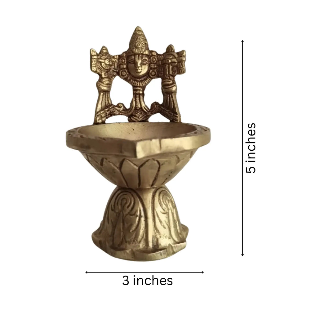 Brass Balaji Oil Lamp for Pooja & Temple Decor   Brass Ware