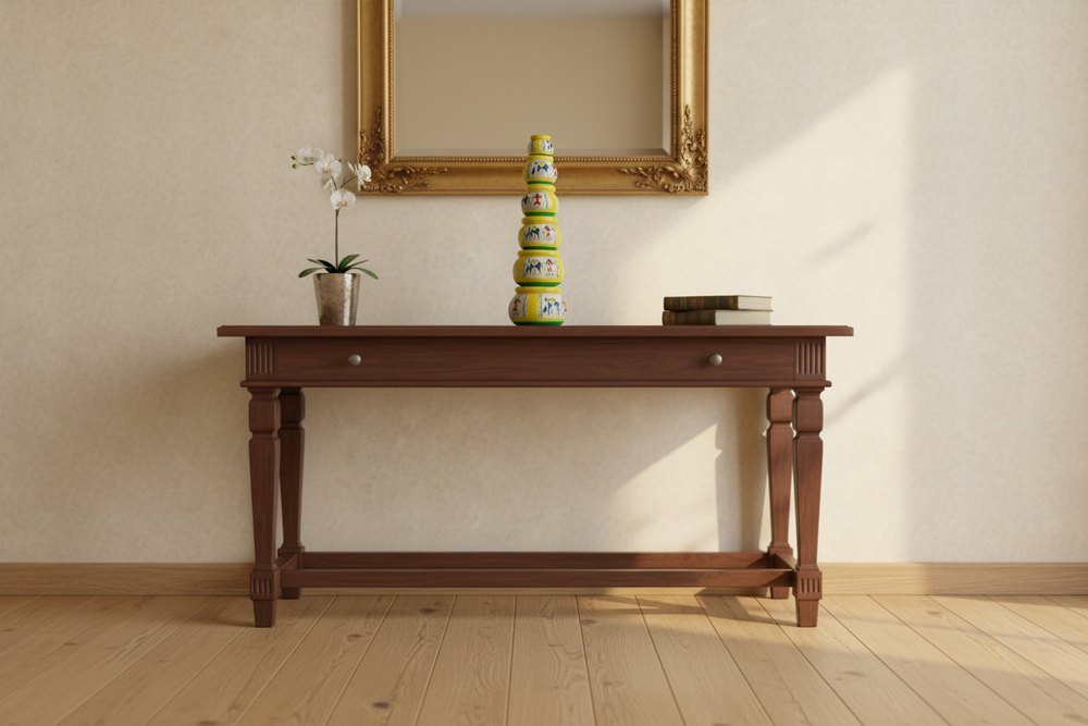 Traditional Indian Channapatna wooden craft pot decor set