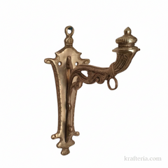 Vintage Brass Wall Diya Holder – Handcrafted Antique Wall Sconce   Brass Artwork