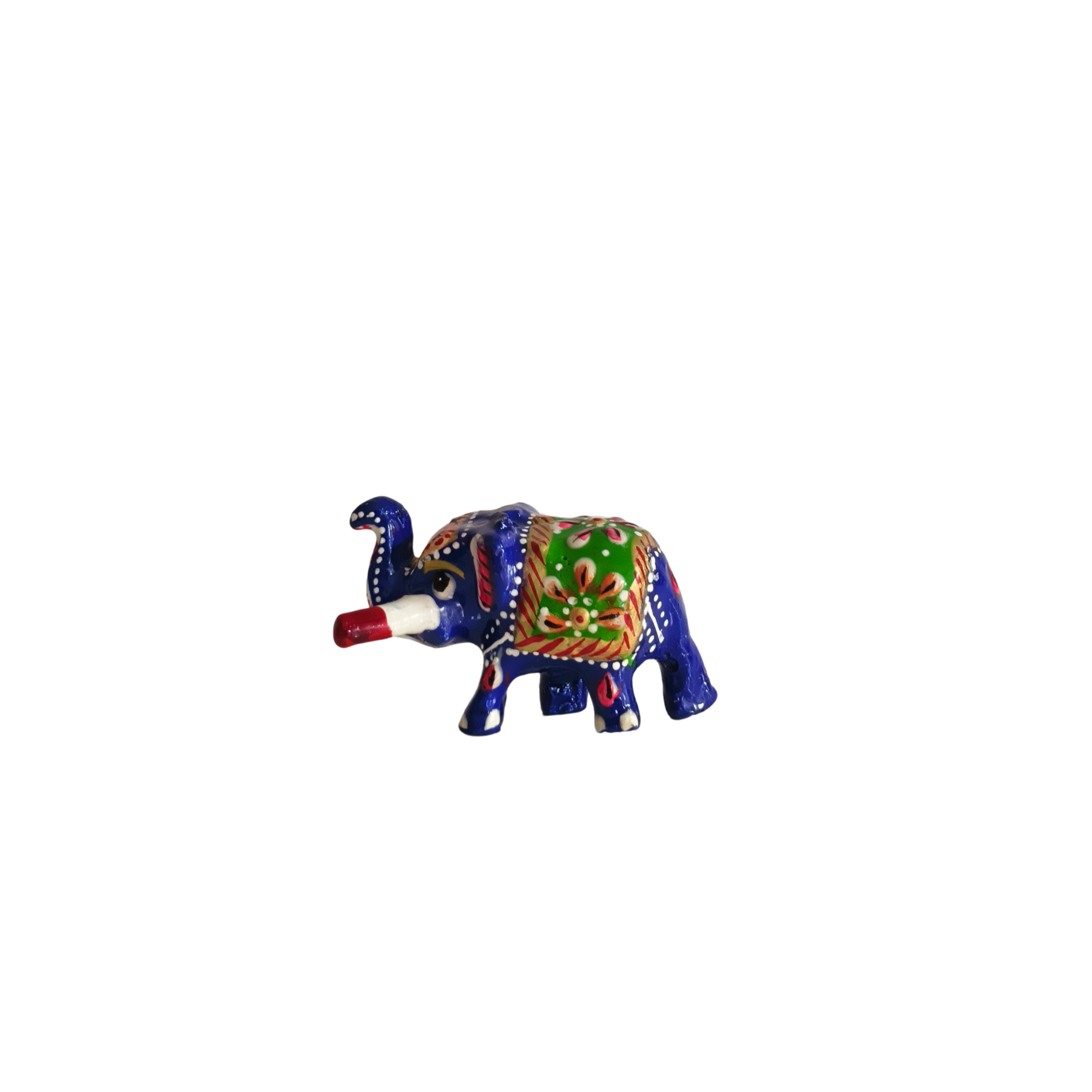 Elegant Hand-Painted Wooden Miniature Elephant