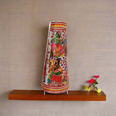 Divine Dashavatara Floral Leather Puppetry Lamp