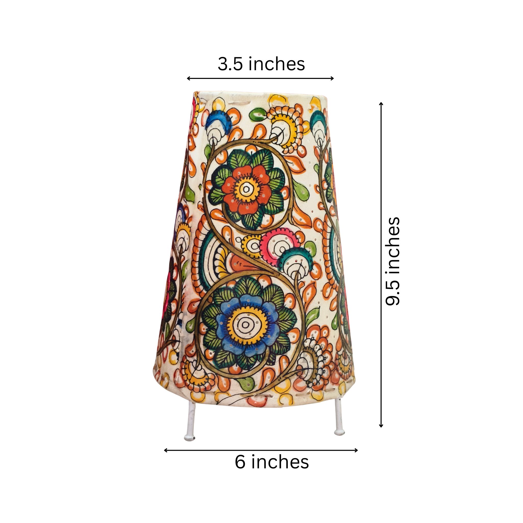 Handcrafted Leather Puppetry Radiant Floral - Cone Lamp Shade | Bed Lamp