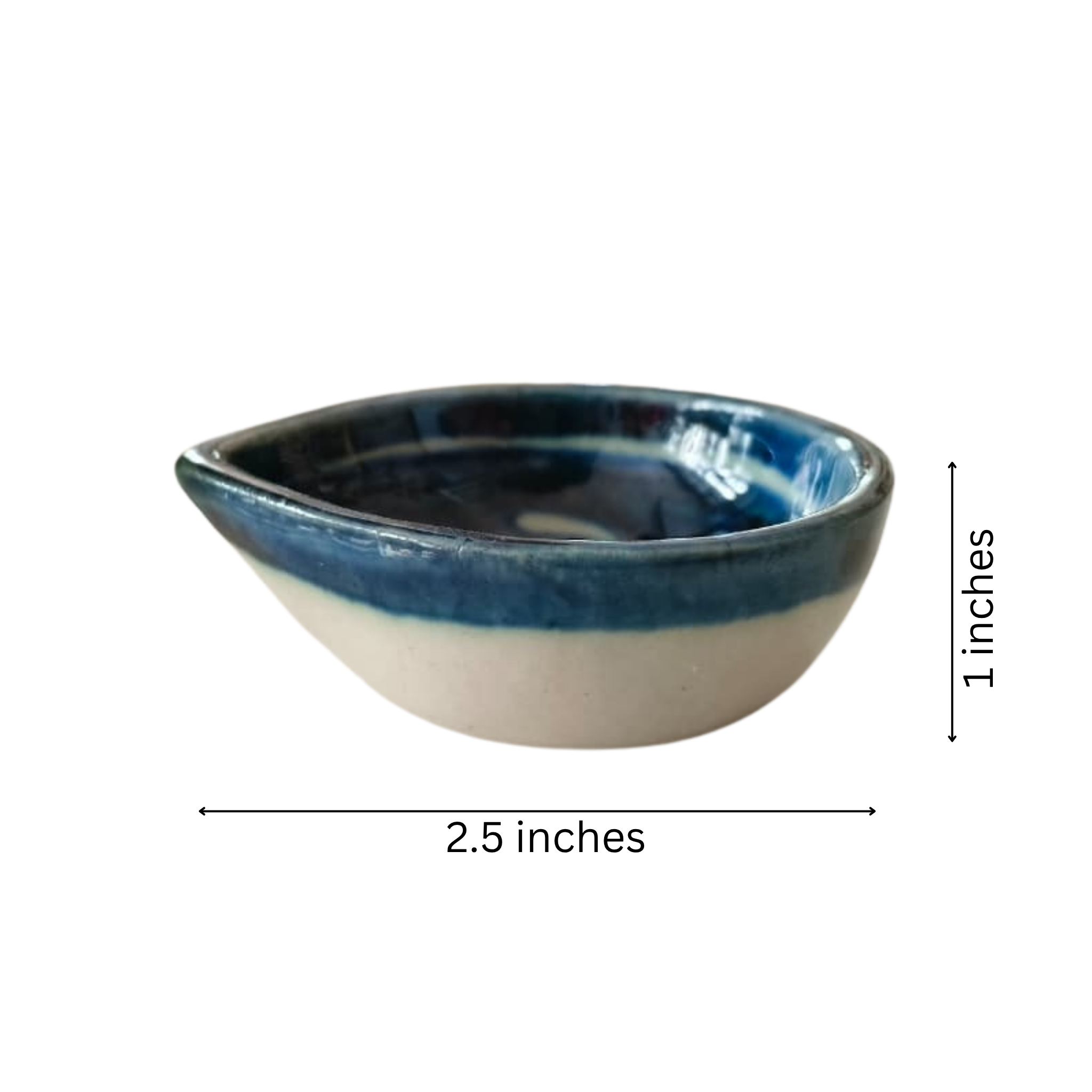 Hand-Painted Blue Pottery Diya | Traditional Oil Lamp