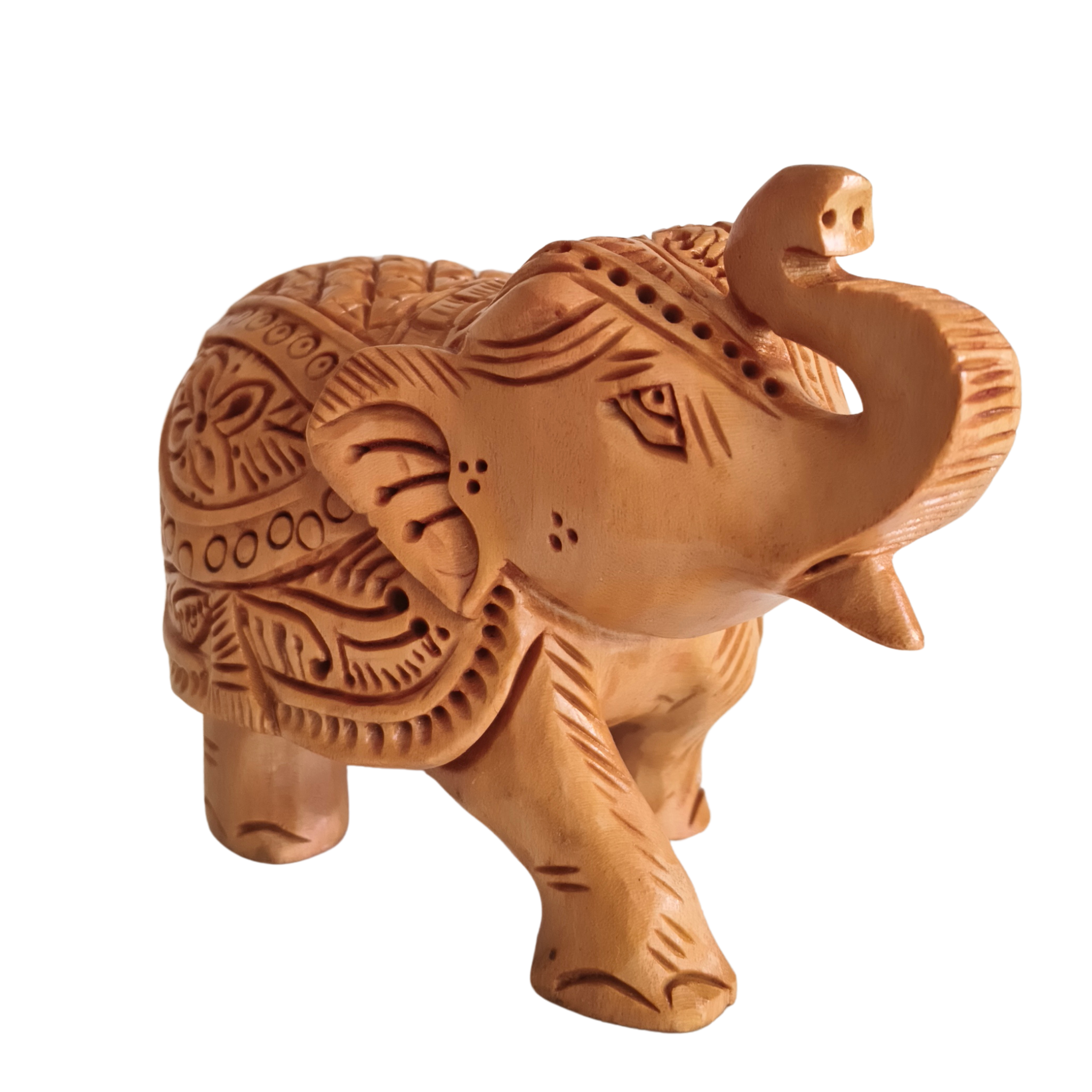 Hand-Carved Wooden Elephants – Artisan Decorative Sculptures