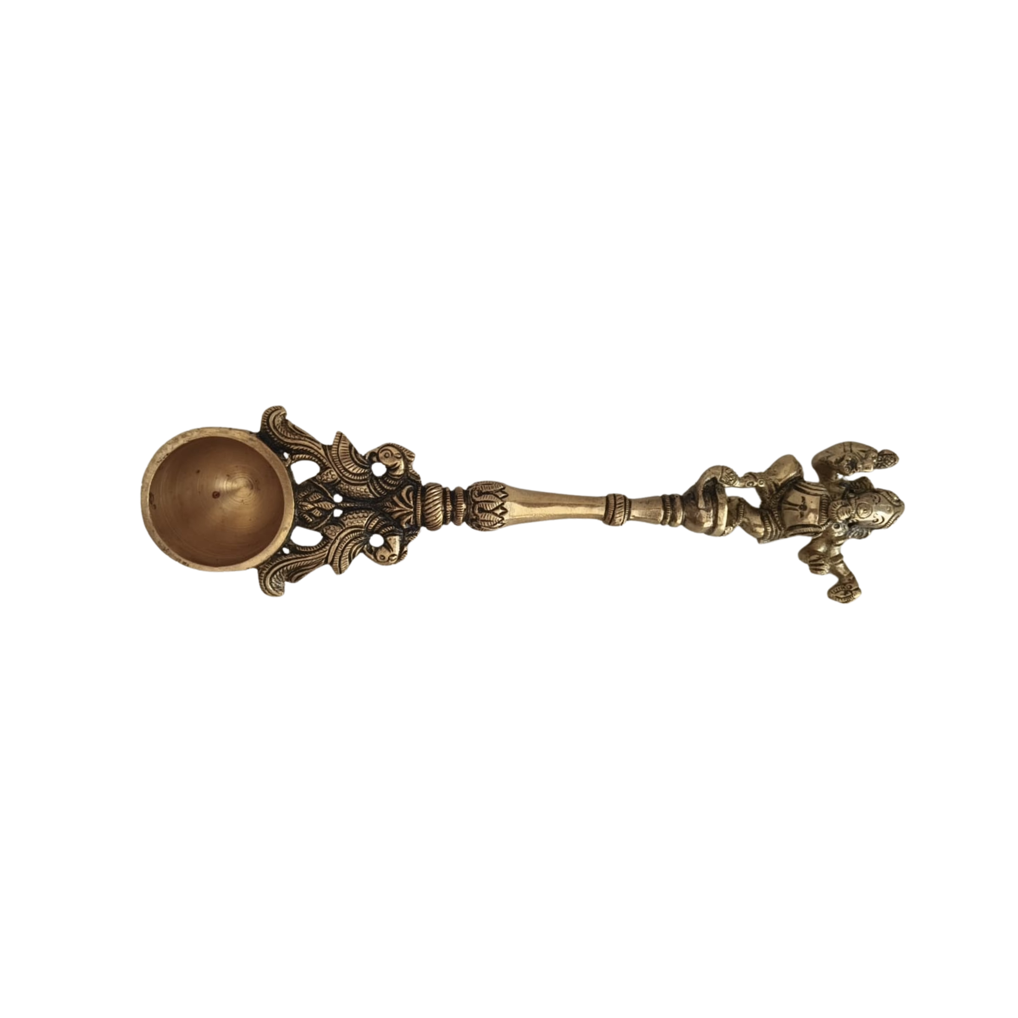 Brass Aarti Spoon Diya Lamp with Long Handle | Traditional Pooja Accessory