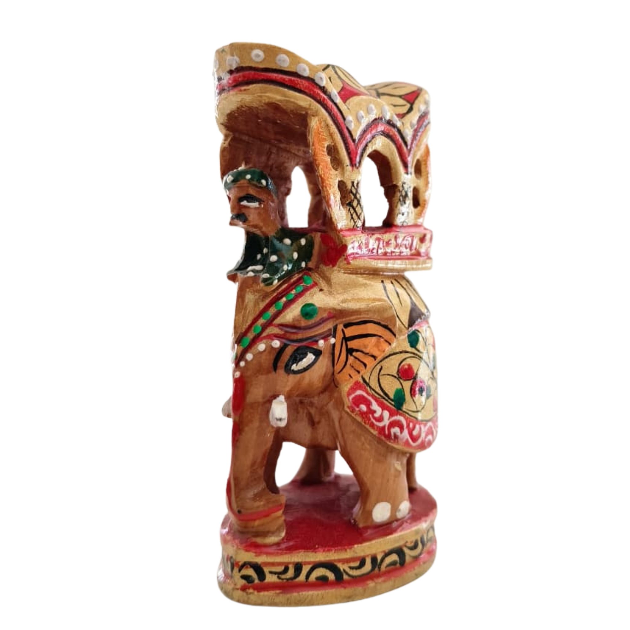 Handprinted Ambari Elephant | Decorative Miniature Figurine