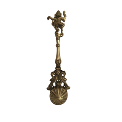 Brass Aarti Spoon Diya Lamp with Long Handle | Traditional Pooja Accessory