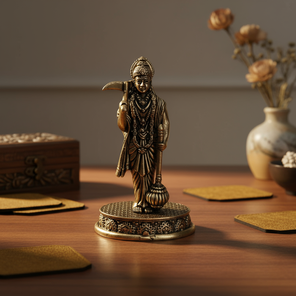 Exquisite Brass Idol of Lord Hanuman with Gada