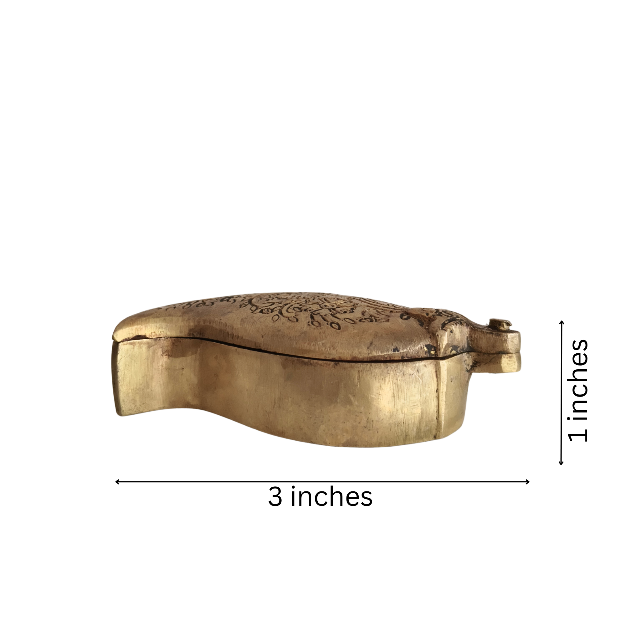 Brass Mango (Paisley) Shaped Decorative Box - Engraved Storage