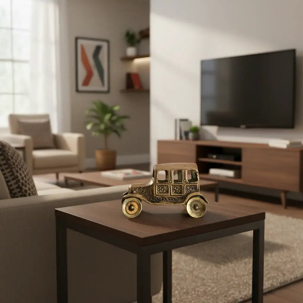 Brass Car Figurine | Handcrafted Antique Model Car Collectible Decor   Brass Ware