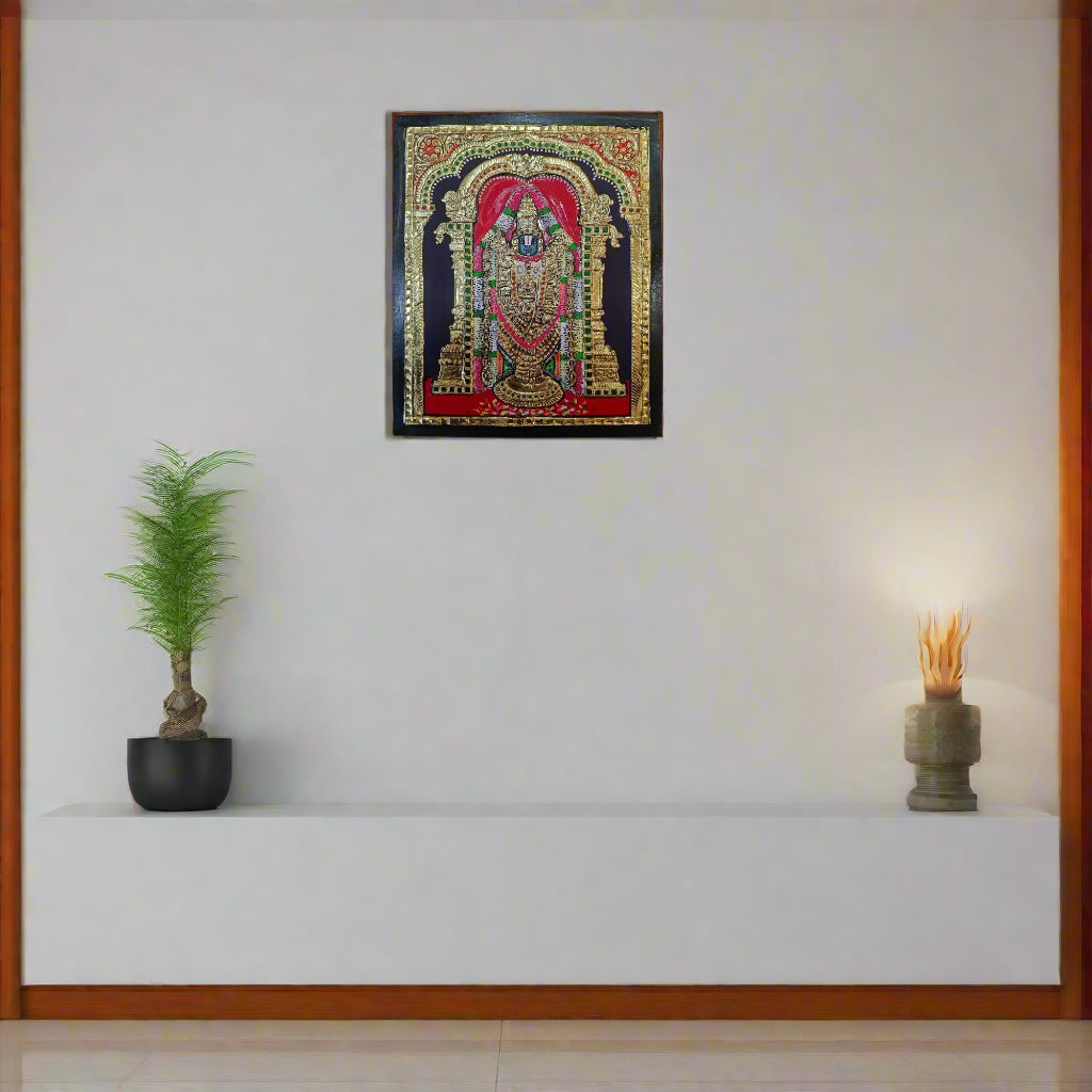 Glorious Venkateshwara Swamy – Thanjavur Heritage Painting