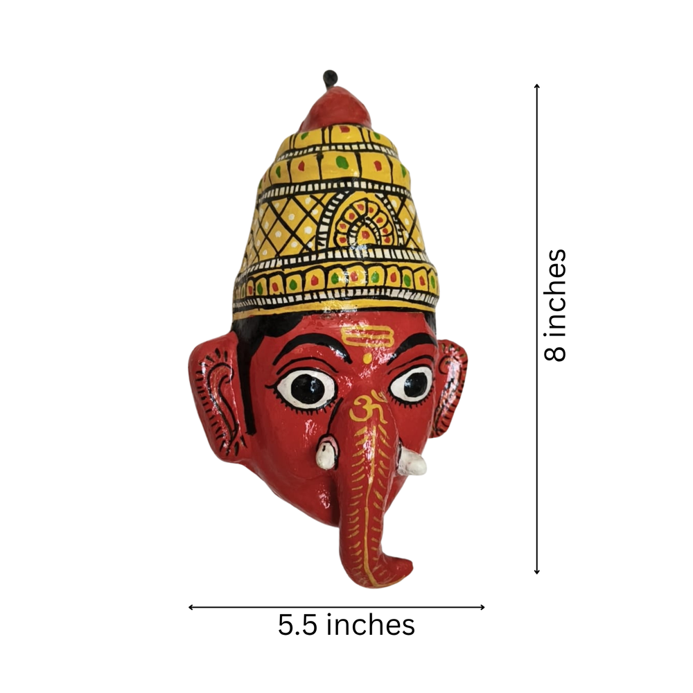 Handcrafted Ganesha Mask Wall Hanging – Cheriyal Art Decor   wall decor