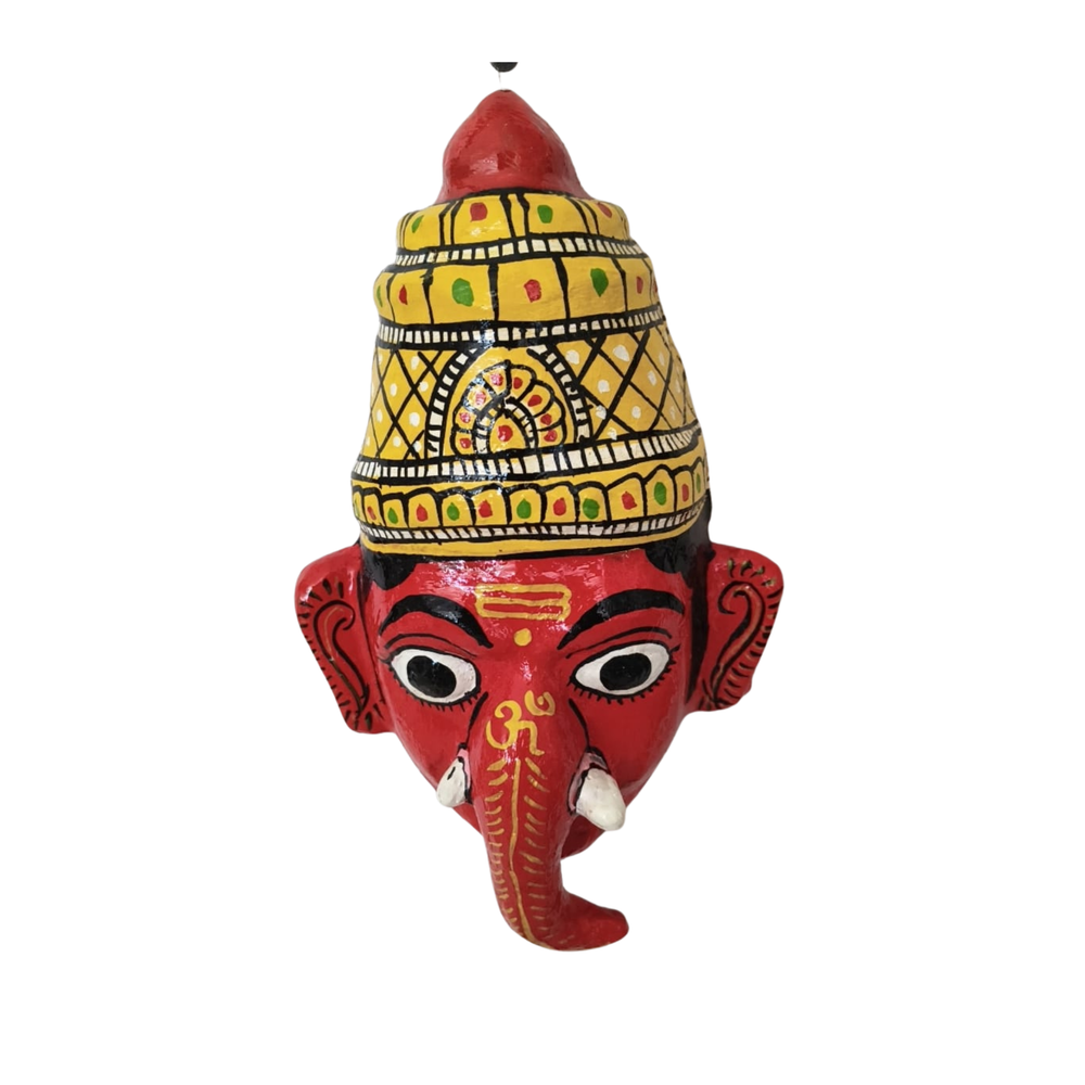 Handcrafted Ganesha Mask Wall Hanging – Cheriyal Art Decor   wall decor
