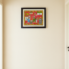 Hand-Painted Village Women & Daily Life Cheriyal Painting   Cheriyala Painting
