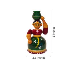 Grace in Simplicity  Hand-Turned Etikoppaka Wooden Figurine