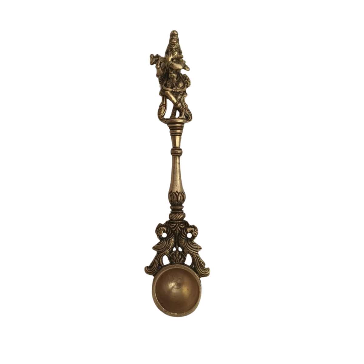 Brass Aarti Spoon Diya Lamp with Long Handle | Traditional Pooja Accessory