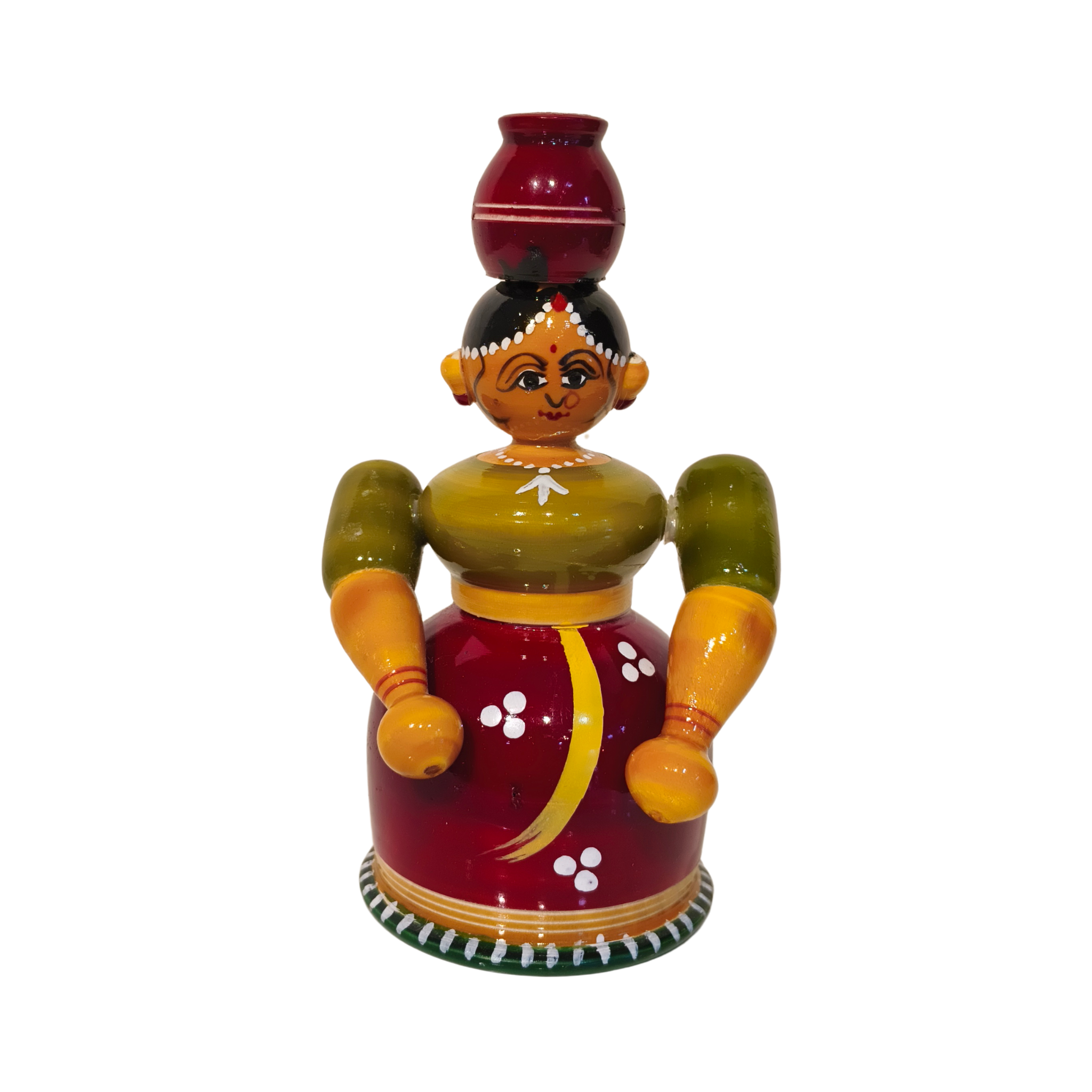 The Water Bearer - Traditional Etikoppaka Wooden Sculpture