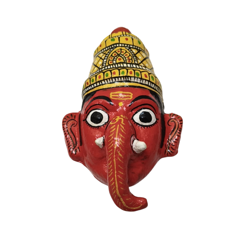 Handcrafted Ganesha Mask Wall Hanging – Cheriyal Art Decor   wall decor