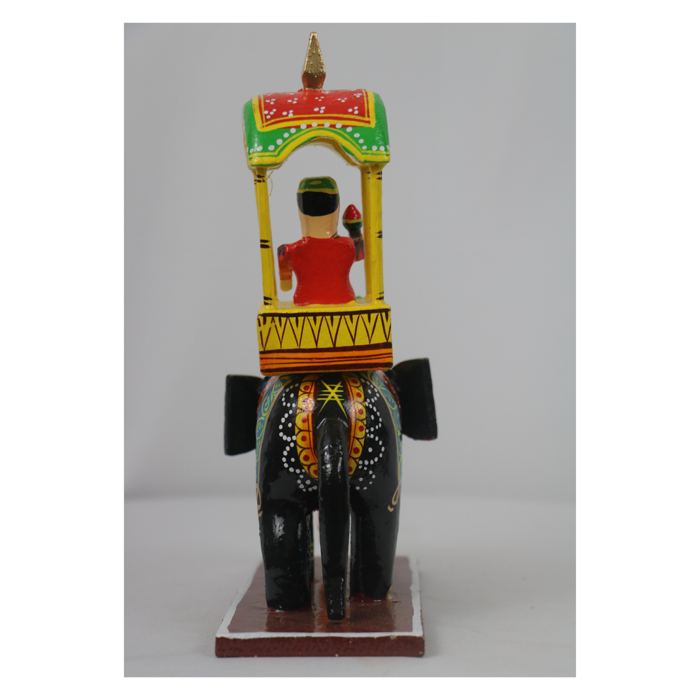 Traditional Ambari Wooden Decor with Raja – Wooden Handcrafted Showpiece   Wooden Lacquerware