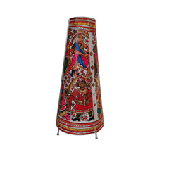 Divine Dashavatara Floral Leather Puppetry Lamp