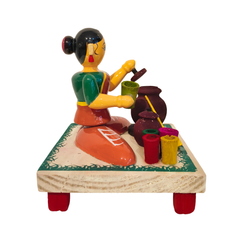 Village Water Vendor – Etikoppaka Wooden Craft
