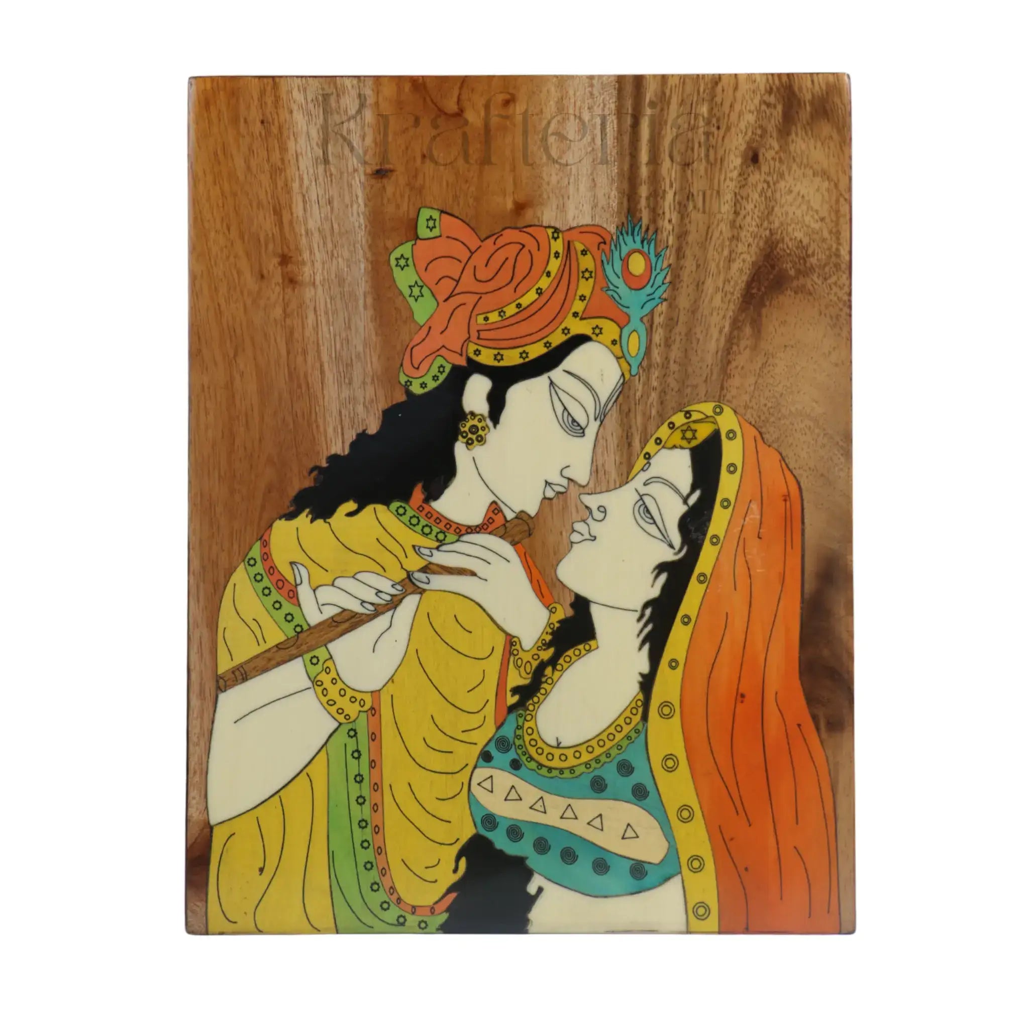 Radha Krishna Rosewood Inlay – Handcrafted Wooden Wall Art   Inlay Art