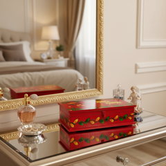 Sacred Cows and Lotus Flowers - Traditional Indian Pichwai Art Wooden Box