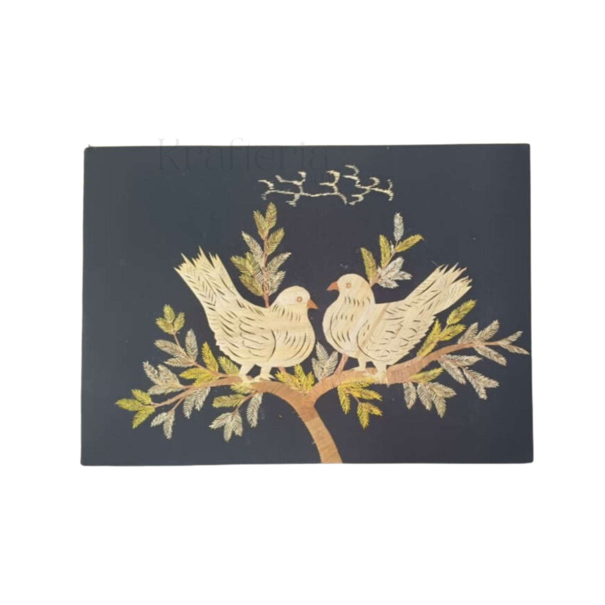 Birds on a Tree Rice Straw art Work
