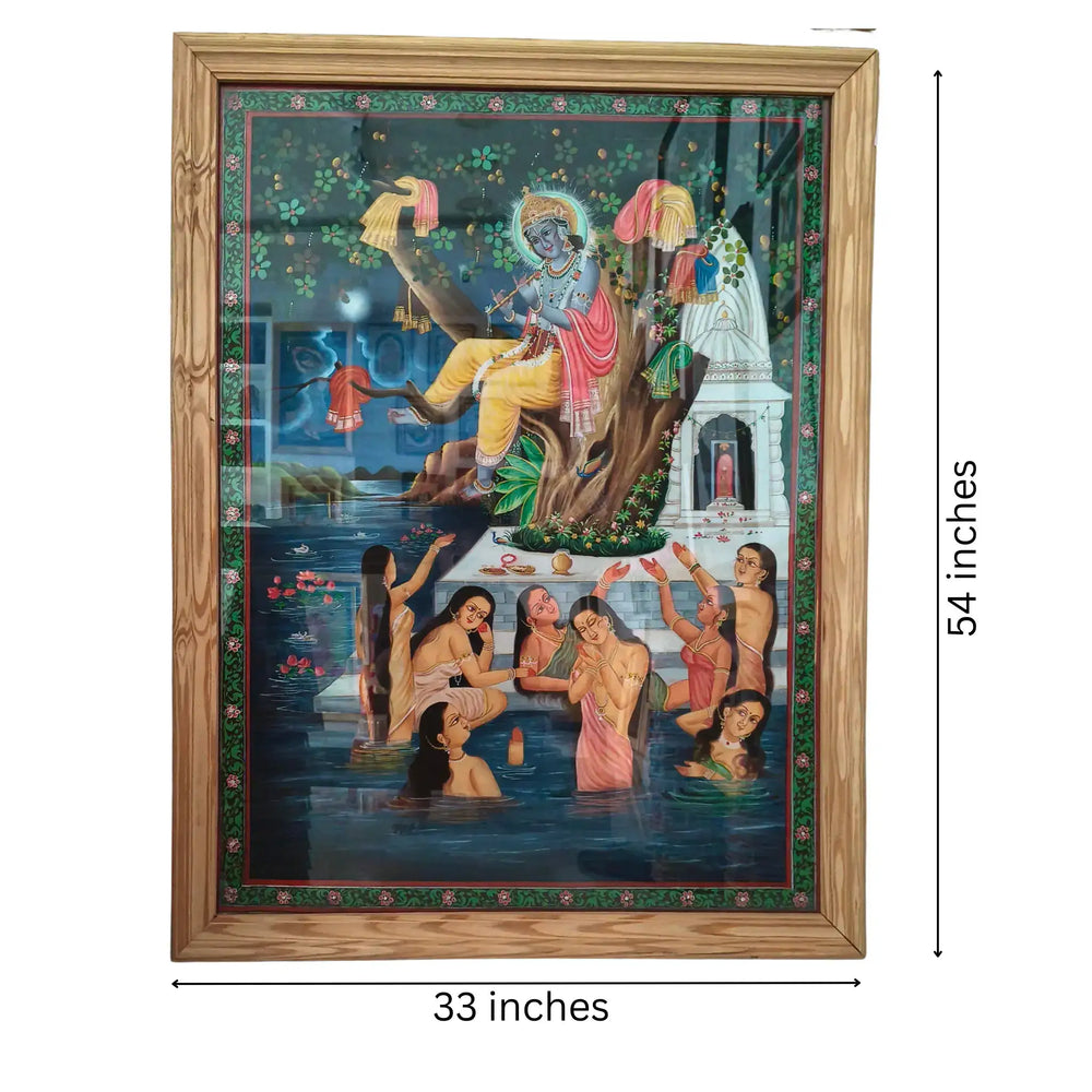 Vastra Haran - Lord Krishna and the Gopis at the Yamuna   Paintings