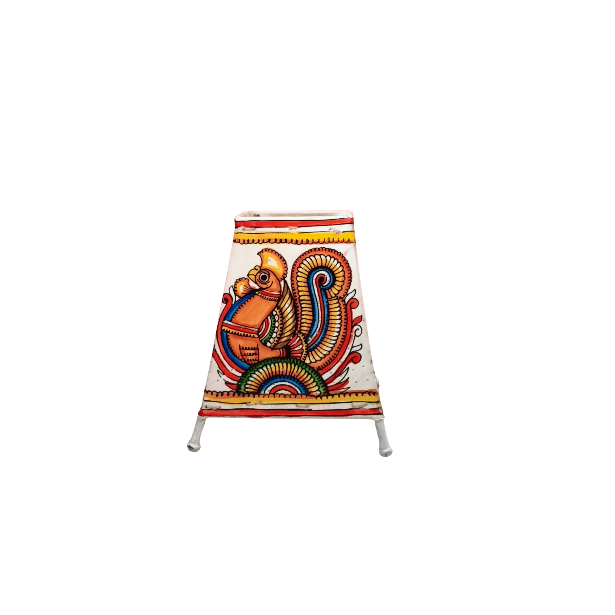 Graceful Peacock Leather Puppetry Painting | Bed Lamp