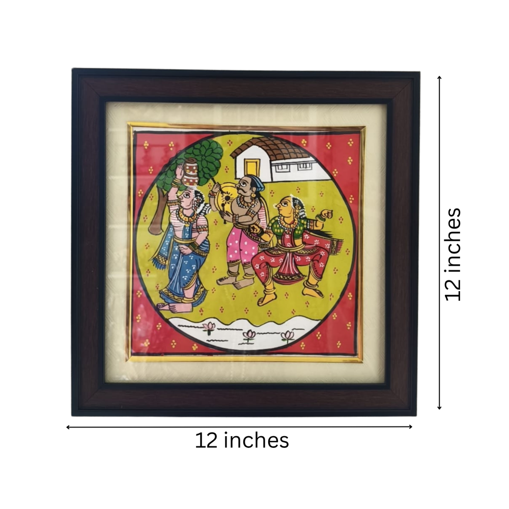 Traditional Indian Narrative Scroll Art - Cheriyal Folk Art Painting   Cheriyala Painting