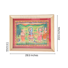 Vrindavan in Bloom - Krishna’s Holi Revelry Miniature Painting