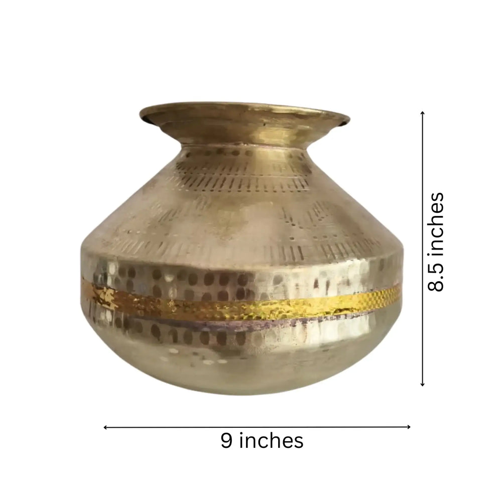 Classic Indian brass kalash for housewarming ceremonies
