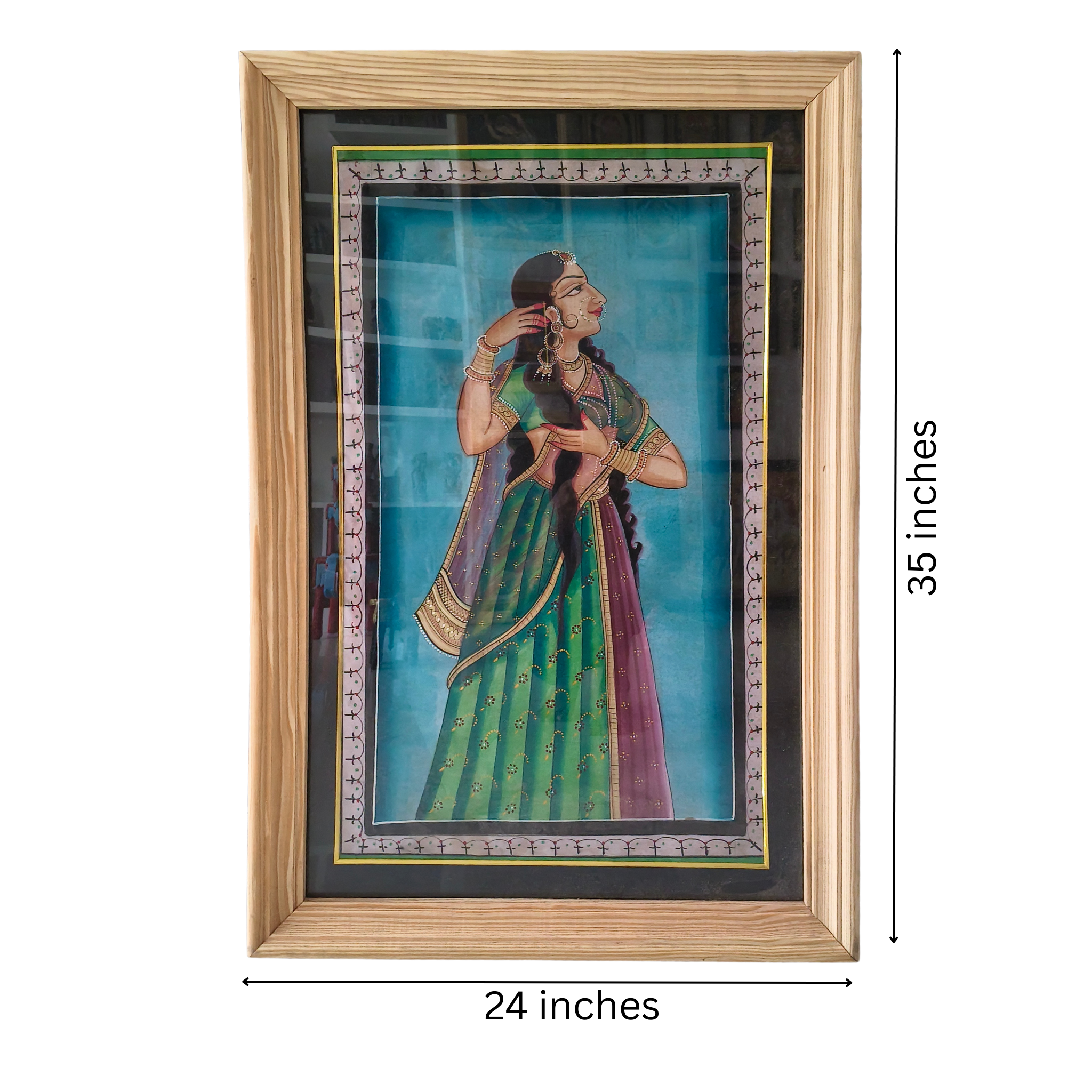 The Royal Beauty - A Hand-Painted Rajasthani Lady