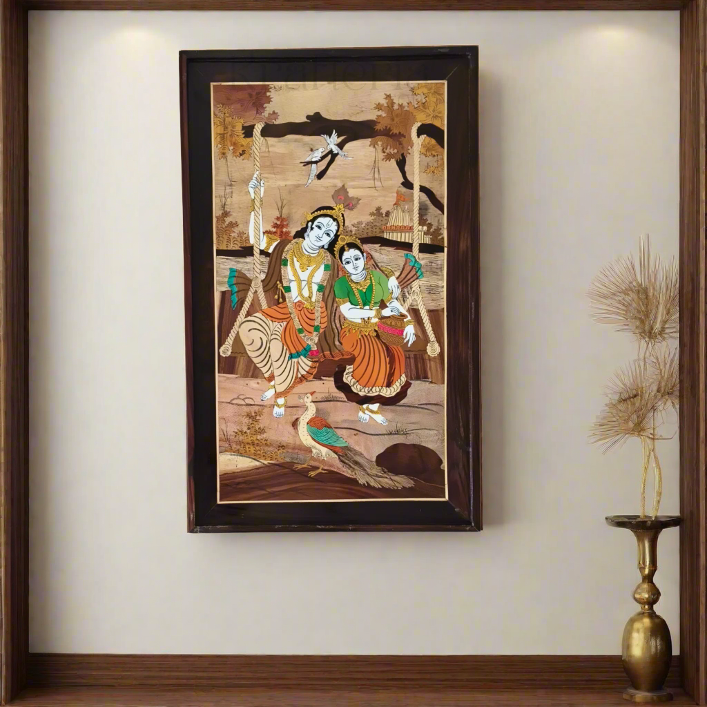 Traditional Indian Inlay Artwork – Radha Krishna Eternal Love
